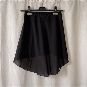 Black wrap mini skirt